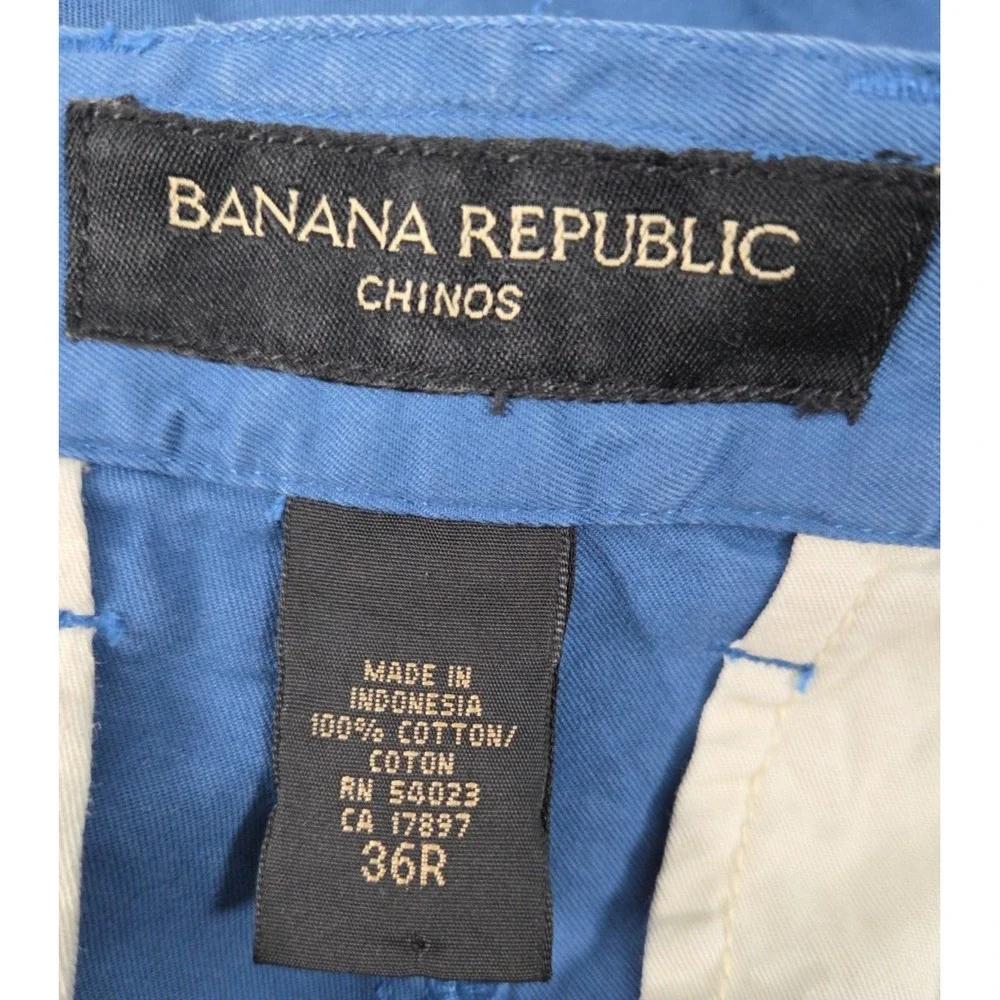 Banana Republic‎ Vintage 2001 Chino Pants 36x30 Royal Blue Wide Leg Button Fly